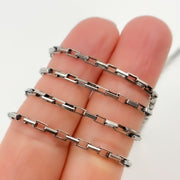 Oxidized Sterling Silver Box Chain